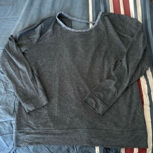 Victoria’s Secret Heather Grey Open Back Shirt Large